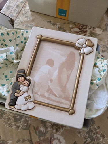 Thun portafoto ceramica sposi - thun,